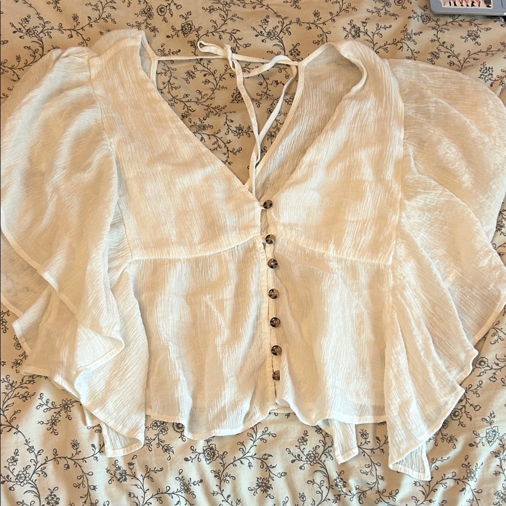 Elegant Cream Women's Blouse